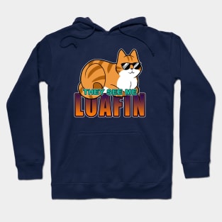 They See Me Loafin' - Orange n White Cat Hoodie